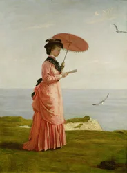Lady Tennyson op Afton Downs, Freshwater Bay, Isle of Wight